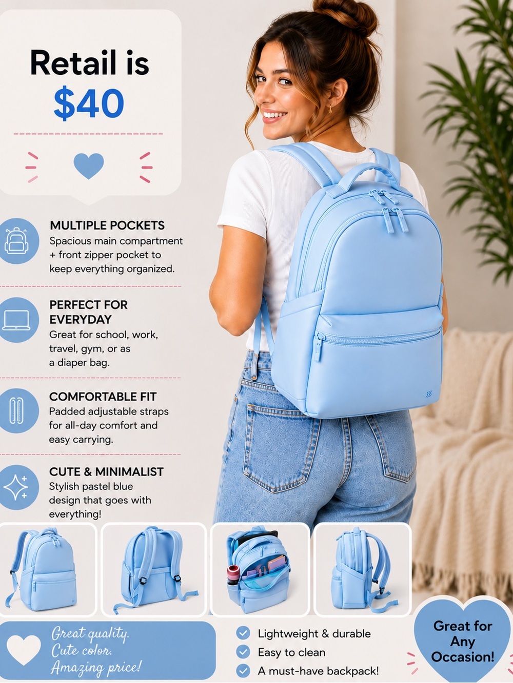 all in motion Pastel Blue Women’s Backpack
